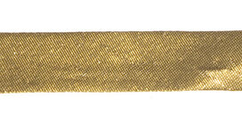 Goudkleurig (warm) gevouwen biaisband 13 mm (ca. 10 meter) Goudkleurig (warm) gevouwen biaisband 13 mm (ca. 10 meter)