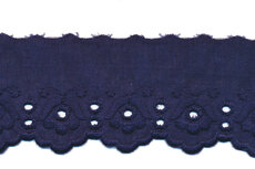 Broderie donker blauw 100% KATOEN 50 mm #1303 (ca. 13,5 m) Broderie donker blauw 100% KATOEN 50 mm #1303 (ca. 13,5 m)