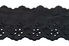 Broderie zwart 100% KATOEN 50 mm #1302 (ca. 13,5 m) Broderie zwart 100% KATOEN 50 mm #1302 (ca. 13,5 m)