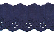 Broderie donker blauw 100% KATOEN 50 mm #1302 (ca. 13,5 m) Broderie donker blauw 100% KATOEN 50 mm #1302 (ca. 13,5 m)