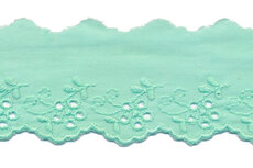 Broderie mintgroen 100% KATOEN 50 mm #1302 (ca. 13,5 m) Broderie mintgroen 100% KATOEN 50 mm #1302 (ca. 13,5 m)