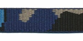Tassenband 20 mm camouflageprint zwart/blauw/zand dubbelzijdig (ca. 5 m) Tassenband 20 mm camouflageprint zwart/blauw/zand dubbelzijdig (ca. 5 m)