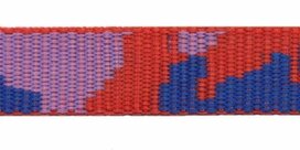 Tassenband 20 mm camouflageprint rood/kobalt blauw/lila dubbelzijdig (ca. 5 m) Tassenband 20 mm camouflageprint rood/kobalt blauw/lila dubbelzijdig (ca. 5 m)