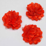 Bloem stof oranje ca. 5 cm (5 stuks) Bloem stof oranje ca. 5 cm (5 stuks)