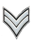 Opstrijkbare applicatie leger/army zwart met 2 witte strepen (5 stuks) Opstrijkbare applicatie leger/army zwart met 2 witte strepen (5 stuks)