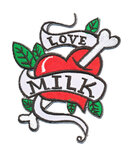 Opstrijkbare applicatie tattoo 'Love MILK' (5 stuks) Opstrijkbare applicatie tattoo 'Love MILK' (5 stuks)