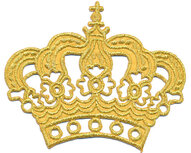 Opstrijkbare applicatie gouden kroon (5 stuks) Opstrijkbare applicatie gouden kroon (5 stuks)