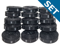 SET Maatlabels zwart - maat 32 t/m maat 60 (15 x 300 stuks) SET Maatlabels zwart - maat 32 t/m maat 60 (15 x 300 stuks)