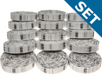 SET Maatlabels wit - maat 32 t/m maat 60 (15 x 300 stuks) SET Maatlabels wit - maat 32 t/m maat 60 (15 x 300 stuks)