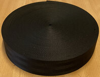 Tassenband autogordel-look 38 mm zwart STEVIG (50 m) Tassenband autogordel-look 38 mm zwart STEVIG (50 m)