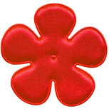 Applicatie bloem rood satijn effen EXTRA GROOT 65 mm (ca. 100 stuks) Applicatie bloem rood satijn effen EXTRA GROOT 65 mm (ca. 100 stuks)