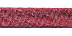 Rood gevouwen lurex biaisband 18 mm (ca. 25 meter) Rood gevouwen lurex biaisband 18 mm (ca. 25 meter)