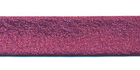 Fuchsia gevouwen lurex biaisband 18 mm (ca. 25 meter) Fuchsia gevouwen lurex biaisband 18 mm (ca. 25 meter)