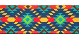 Tassen-/gitaarband 2-zijdig bedrukt 50 mm - inca-stijl rood-geel-groen-blauw-bruin (5 m) Tassen-/gitaarband 2-zijdig bedrukt 50 mm - inca-stijl rood-geel-groen-blauw-bruin (5 m)