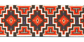 Tassen-/gitaarband 2-zijdig bedrukt 50 mm - inca-stijl bruin-wit-oranje (5 m) Tassen-/gitaarband 2-zijdig bedrukt 50 mm - inca-stijl bruin-wit-oranje (5 m)