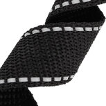 Tassenband 30 mm zwart met reflectie 1,3 mm dik (25 m) Tassenband 30 mm zwart met reflectie 1,3 mm dik (25 m)