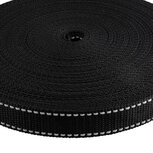 Tassenband 30 mm zwart met reflectie 1,3 mm dik (25 m) Tassenband 30 mm zwart met reflectie 1,3 mm dik (25 m)