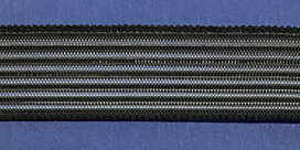 Rimpelelastiek / gaaselastiek 25 mm transparant/zwart (25 m) Rimpelelastiek / gaaselastiek 25 mm transparant/zwart (25 m)