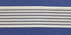 Rimpelelastiek / gaaselastiek 25 mm transparant/wit (25 m) Rimpelelastiek / gaaselastiek 25 mm transparant/wit (25 m)
