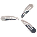 Klik-klak haarknipje zilverkleurig 3,9 cm (ca. 100 stuks) Klik-klak haarknipje zilverkleurig 3,9 cm (ca. 100 stuks)