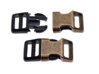 Half metalen gebogen verstelbare klikgesp zwart/brons 20 mm (1 stuk) Half metalen gebogen verstelbare klikgesp zwart/brons 20 mm (1 stuk)