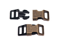 Half metalen gebogen verstelbare klikgesp zwart/brons 15 mm (1 stuk) Half metalen gebogen verstelbare klikgesp zwart/brons 15 mm (1 stuk)