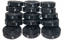 Maatlabels zwart - maat 44 (ca. 300 stuks) Maatlabels zwart - maat 44 (ca. 300 stuks)