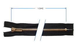 Niet-deelbare metalen broekrits 5 mm zwart (#580) met messing tanden 14 cm (1 stuk) Niet-deelbare metalen broekrits 5 mm zwart (#580) met messing tanden 14 cm (1 stuk)