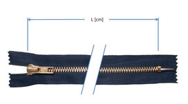 Niet-deelbare metalen broekrits 5 mm donker blauw (#058) met messing tanden 18 cm (1 stuk) Niet-deelbare metalen broekrits 5 mm donker blauw (#058) met messing tanden 18 cm (1 stuk)