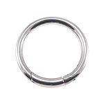 Metalen O-ring met musketonsluiting zilverkleurig 30 mm (1 stuk) Metalen O-ring met musketonsluiting zilverkleurig 30 mm (1 stuk)