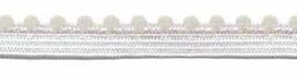 Gebroken wit elastiek met bolletjes sierrand 12 mm (ca. 10 meter) Gebroken wit elastiek met bolletjes sierrand 12 mm (ca. 10 meter)