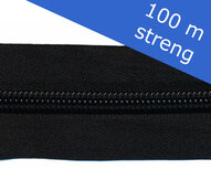 Nylon rits zwart #580 maat 8 (ca. 100 m) Nylon rits zwart #580 maat 8 (ca. 100 m)
