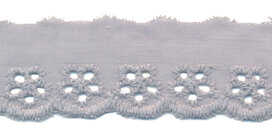 Broderie grijs KATOEN 25 mm (ca. 13,5 m) Broderie grijs KATOEN 25 mm (ca. 13,5 m)