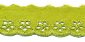 Broderie groen KATOEN 25 mm (ca. 13,5 m) Broderie groen KATOEN 25 mm (ca. 13,5 m)