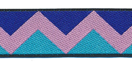 Sierband zig-zag motief kobalt blauw-roze-aqua 25 mm (ca. 22 m) Sierband zig-zag motief kobalt blauw-roze-aqua 25 mm (ca. 22 m)