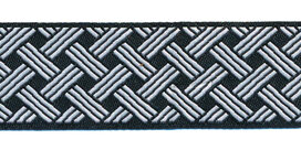 Sierband gevlochten ruit zwart-wit 25 mm (ca. 22 m) Sierband gevlochten ruit zwart-wit 25 mm (ca. 22 m)