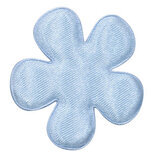 Applicatie bloem licht blauw satijn effen groot 47 mm (ca. 100 stuks) Applicatie bloem licht blauw satijn effen groot 47 mm (ca. 100 stuks)