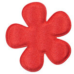 Applicatie bloem rood satijn effen groot 47 mm (ca. 100 stuks) Applicatie bloem rood satijn effen groot 47 mm (ca. 100 stuks)