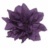 Bloem XL stof met 'hart' paars ca. 9 cm (5 stuks) Bloem XL stof met 'hart' paars ca. 9 cm (5 stuks)