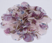 Bloem XL mix tule en bloemenprint stof paars ca. 12 cm (5 stuks) Bloem XL mix tule en bloemenprint stof paars ca. 12 cm (5 stuks)