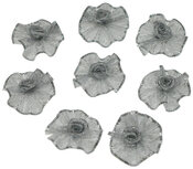 Roosje satijn zilver op zilver blad 25 mm (10 stuks) Roosje satijn zilver op zilver blad 25 mm (10 stuks)