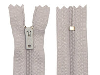 Niet-deelbare nylon rits 3 mm licht grijs (#336) 10 cm (12 stuks) Niet-deelbare nylon rits 3 mm licht grijs (#336) 10 cm (12 stuks)