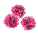 Bloem stof fuchsia met witte stip ca. 5 cm (5 stuks) Bloem stof fuchsia met witte stip ca. 5 cm (5 stuks)