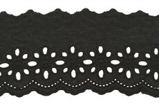 Broderie zwart KATOEN 75 mm (ca. 13,5 m) Broderie zwart KATOEN 75 mm (ca. 13,5 m)