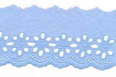 Broderie licht blauw KATOEN 75 mm (ca. 13,5 m) Broderie licht blauw KATOEN 75 mm (ca. 13,5 m)