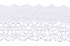 Broderie wit KATOEN 75 mm (ca. 13,5 m) Broderie wit KATOEN 75 mm (ca. 13,5 m)