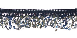 Elastisch franjeband met multicolor mini kwastjes donker blauw-blauw-grijs-legergroen ca. 30 mm (ca. 10 meter) Elastisch franjeband met multicolor mini kwastjes donker blauw-blauw-grijs-legergroen ca. 30 mm (ca. 10 meter)