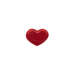 Applicatie hart rood satijn effen mini 15x12 mm (ca. 100 stuks) Applicatie hart rood satijn effen mini 15x12 mm (ca. 100 stuks)