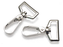 Metalen musketonhaak/sleutelhanger strak zilverkleurig 25 mm (10 stuks) Metalen musketonhaak/sleutelhanger strak zilverkleurig 25 mm (10 stuks)