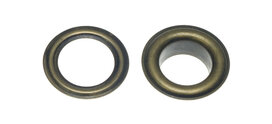 Nestels 10 mm (maat #25) bronskleurig staal (ca. 50 sets) Nestels 10 mm (maat #25) bronskleurig staal (ca. 50 sets)